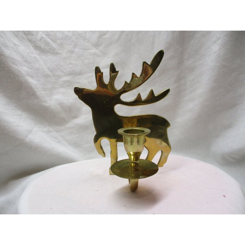 Reindeer Candle holder Studio Nova Brass Silhouette Christmas Holiday décor